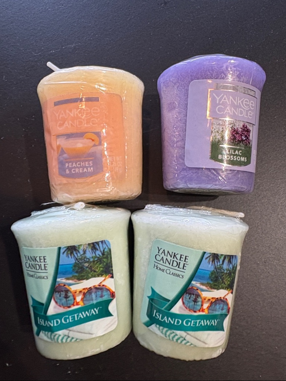 Yankee Candle Set - Peach, Lilac & Light Green 1.75 oz